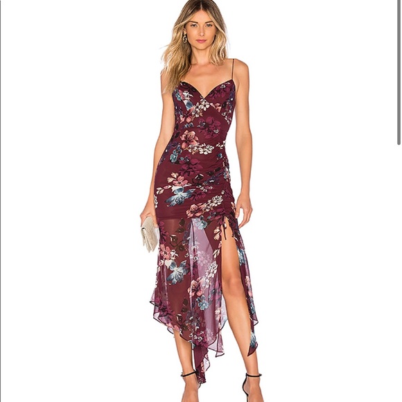 nicholas burgundy floral dress